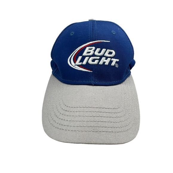 Bud Light Beer Unisex Gray Blue Baseball Cap Snap Back Hat - Picture 1 of 6